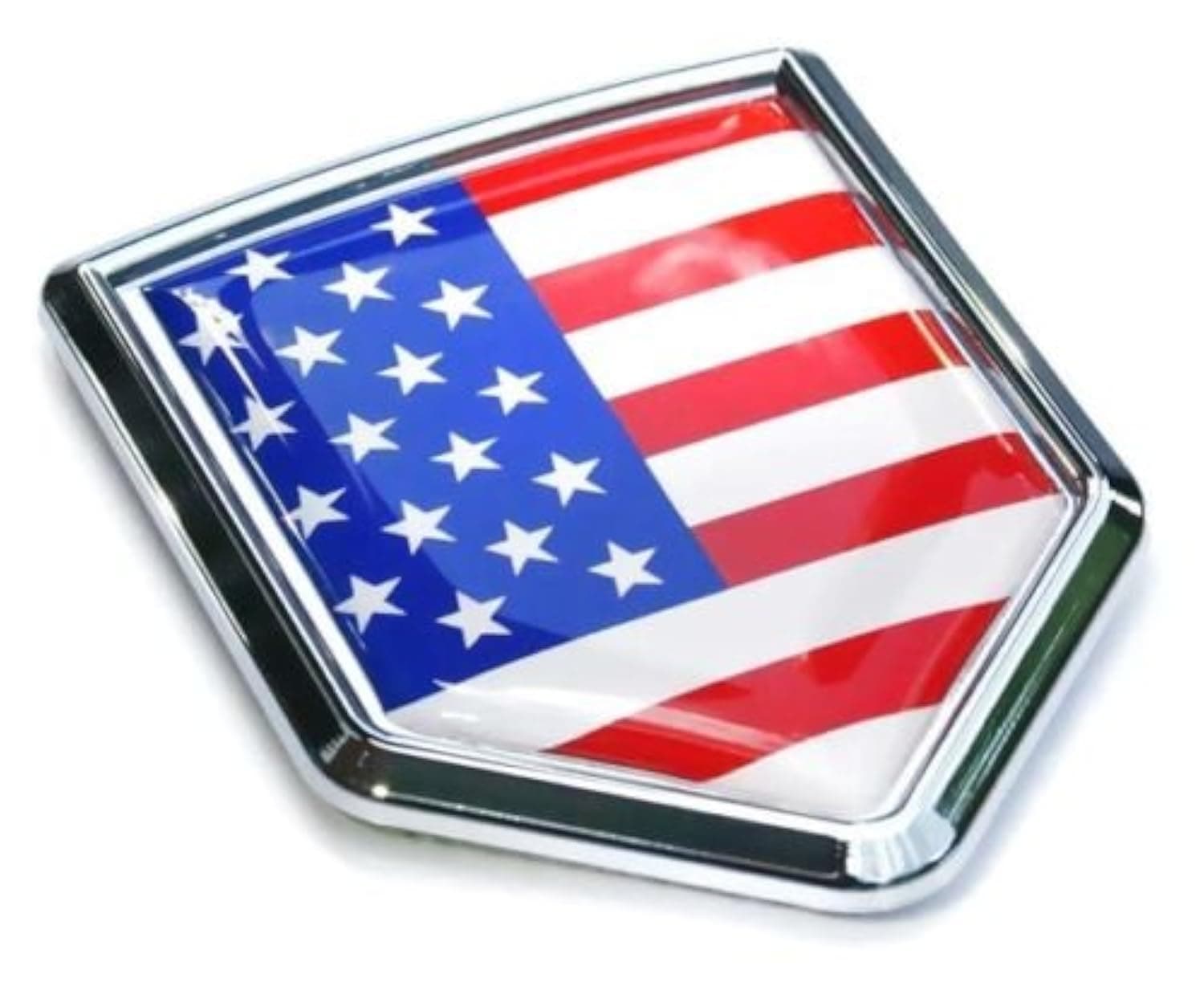 USA Flag Car Chrome Emblem Badge Decal 3D auto Bumper Sticker American Shield Shape by Car Chromr Decals