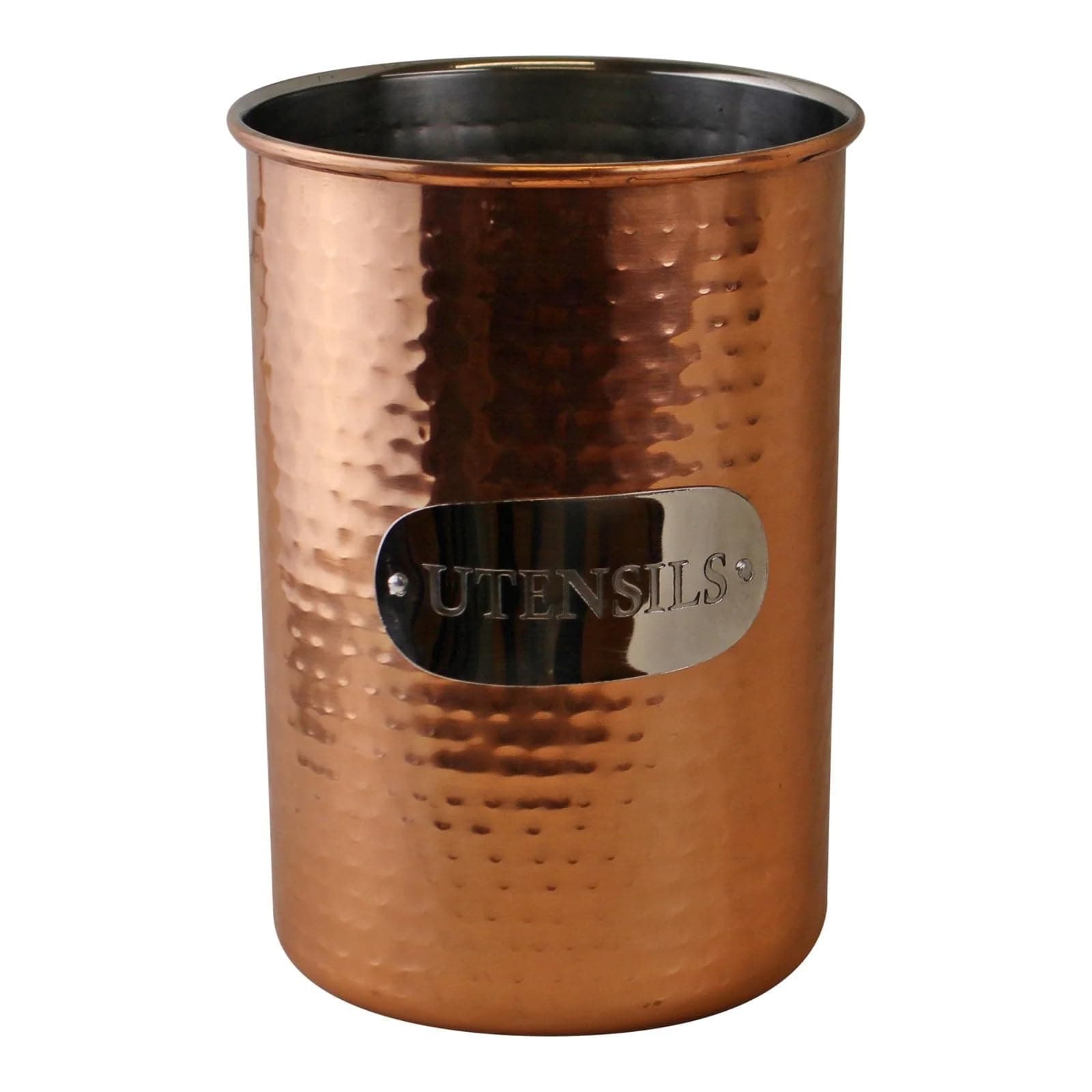 Carousel Home and Gifts Sturdy Hammered Metal Copper Kitchen Utensil Holder