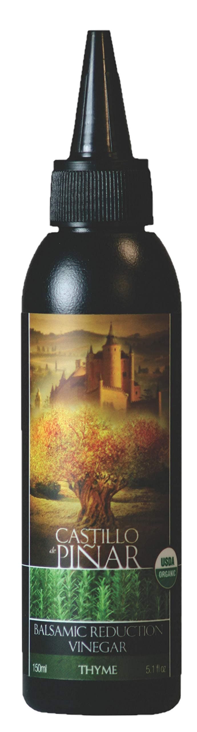 Castillo de Piñar Thyme Balsamic Reduced Vinegar 150ml, Certified USDA Organic Non GMOUSDA Organic