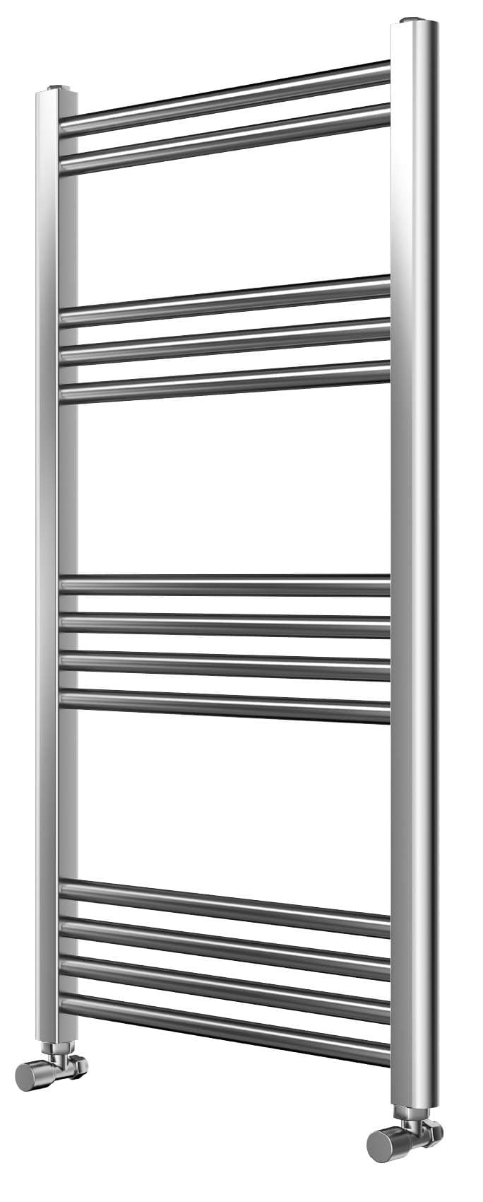 Requena Heated Towel Rail Chrome Bathroom Ladder Radiator - Straight, 1000 x 600