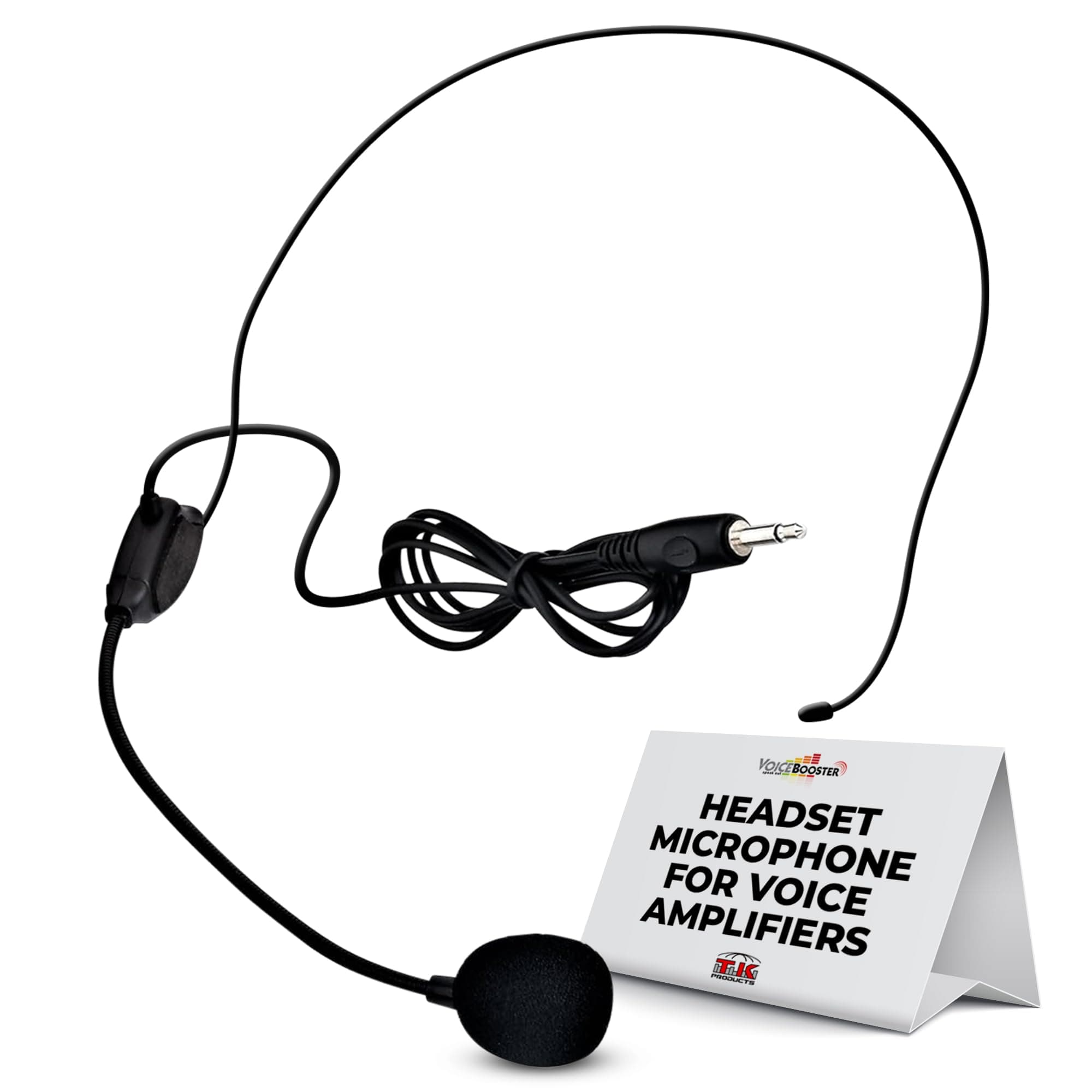 Headset Microphone Lightweight Adjustable Boom Mic with Feedback Control - 3.5mm Plug for Voice Amplifiers for Public Speaking, Classroom Teaching, Tour Guiding