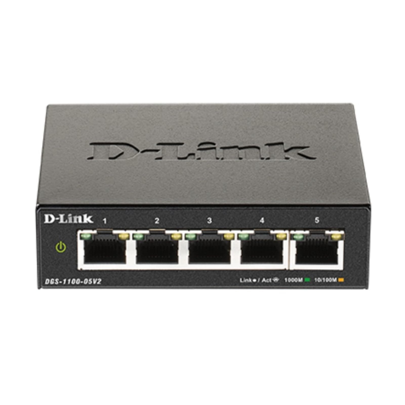 DGS-1100-05V2 5-Port Gigabit Smart Managed Switch with VLAN support, layer 2 features, QoS, 802.3az EEE, Fanless