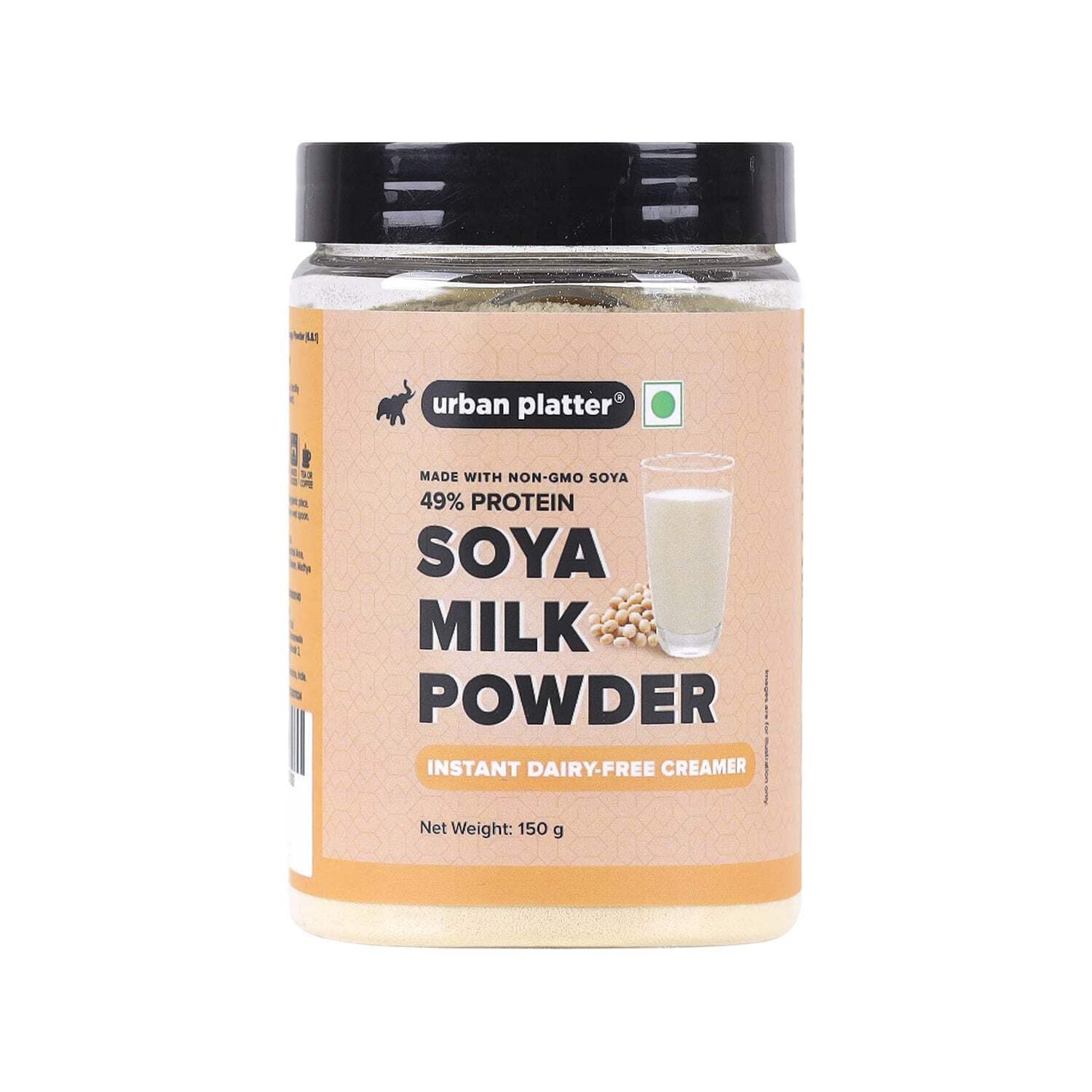 Urban Platter Soya Milk Powder, 150g (Soy-Based Dairy Alternative | Unsweetened | 49% Protein | Plant-Based | Non GMO)