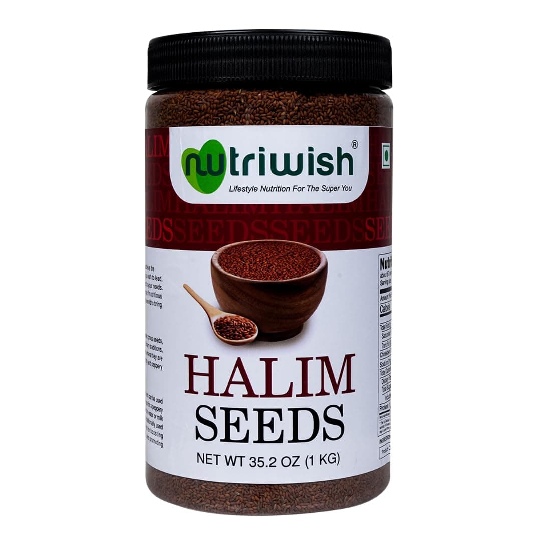 Natural Halim Seeds | 35.2 oz (1 KG) | Pure & Natural Garden Cress Seeds | Safe & Beneficial Aliv Seeds | Halim Aliv Garden Cress Seeds for Eating | No Additives | High Protein Snack |