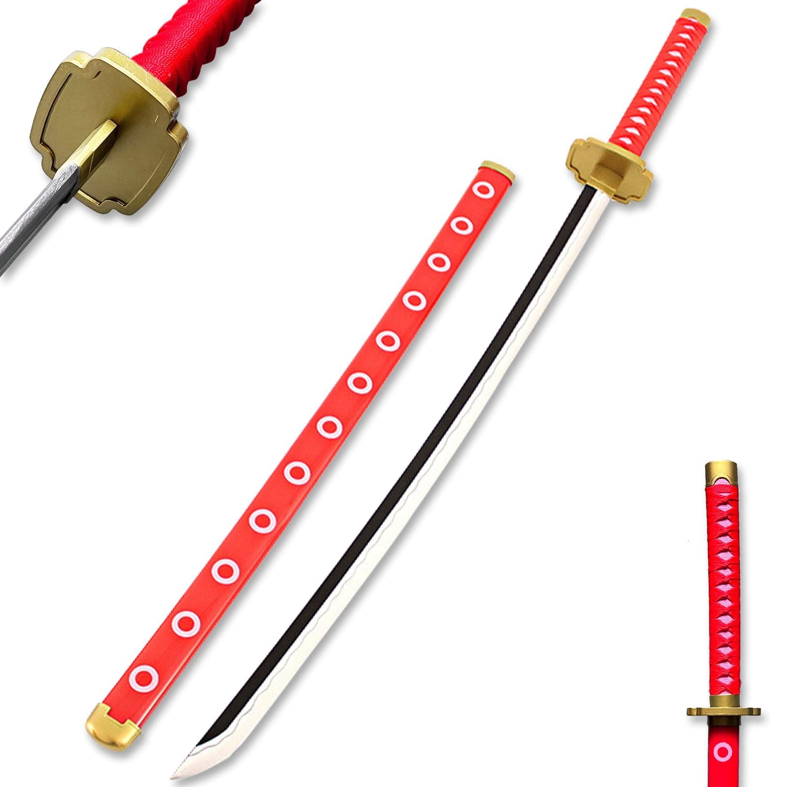 Forgemith Bamboo Anime Cosplay Swords:Roronoa Zoro/Kitetsu/Yama Enma/Trafalgar Law/Kozuki Oden/Edward Newgate,About 40.75/59 Inches,Anime Original Texture,for Role-Playing,Stage Performance and Gift