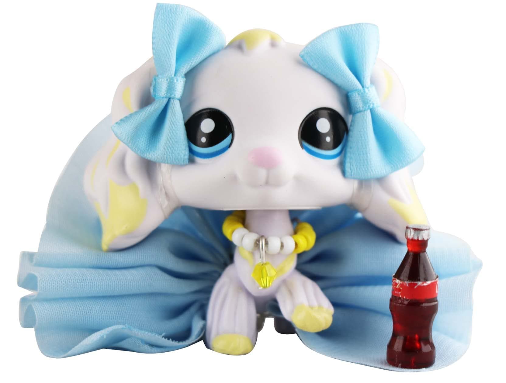 Ship from USA lpsloverqa LPS Rare White Collie Sample Blue Eyes Custom OOAK Dog Puppy can Draw Pattern by Yourself Collection Action Cartoon Figure Boys Girls Kids Xmas Gift (Banana Cocker Spaniel)