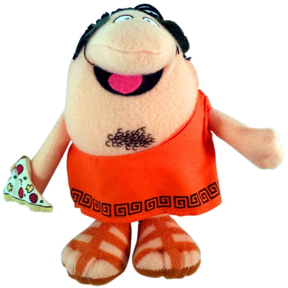 Vintage Little Caesars Pizza Plush Doll Puppet Roman Man 6 Inch in Sealed Baggie