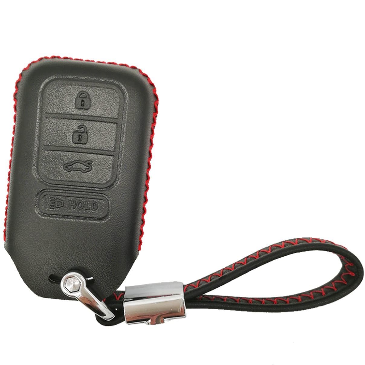 Alegender Leather Key Fob Cover Protector for 2018 2019 2020 2021 Honda Accord Sport Fit EX EXL HRV Civic SIBlack