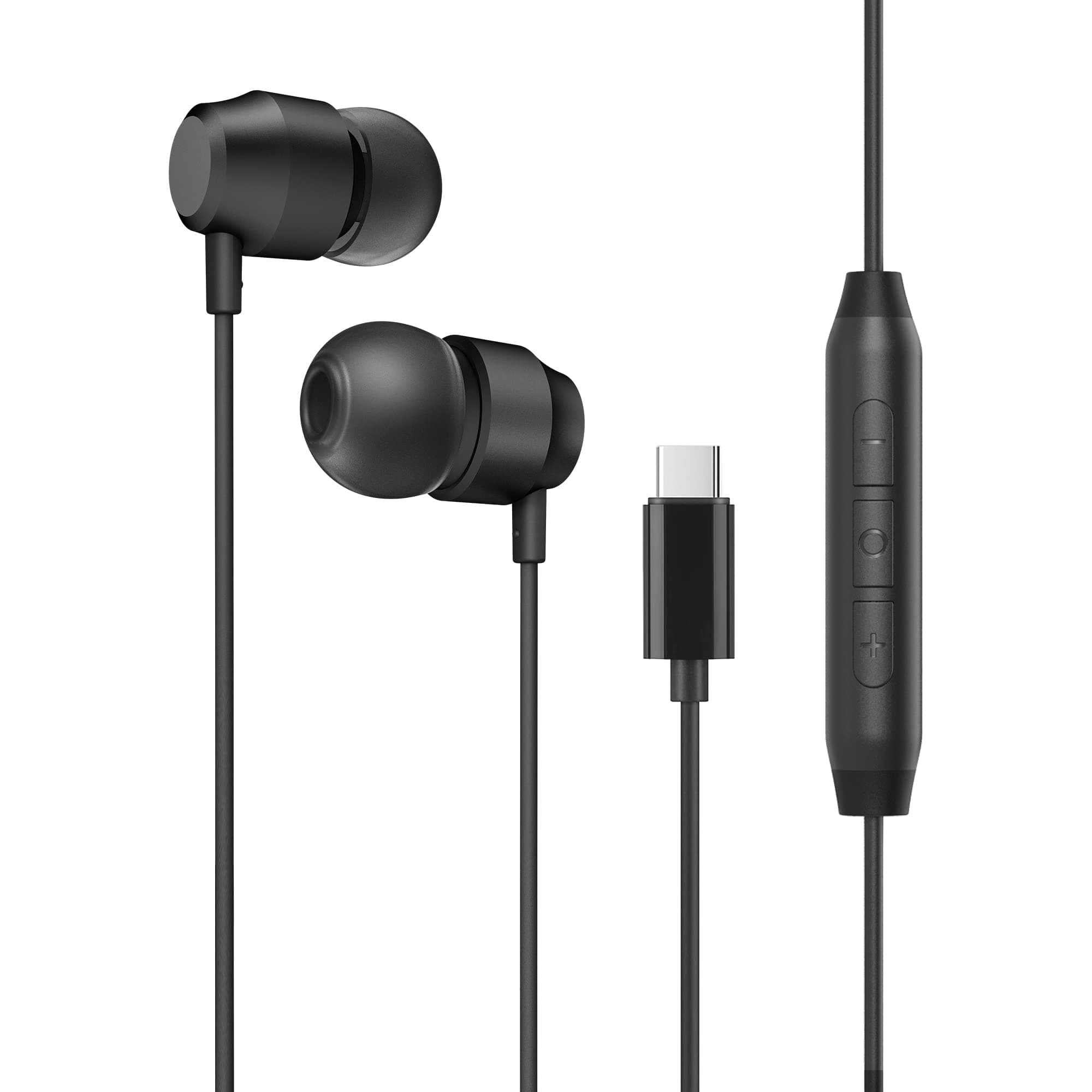 USB C Headphones Earbuds, in-Ear Type C Magnetic Earphones with Microphone Compatible for Samsung Galaxy S23 S22 S21 Ultra S20 FE Note 20 10 A53 A54, Google Pixel 7 6 5 4, One Plus, Black
