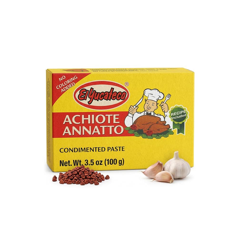 El Yucateco Achiote Paste (Annatto Seasoning) – 3.5 oz Authentic Mexican Red Achiote for Cochinita Pibil, Marinades & Traditional Latin Cooking (Pack of 1)