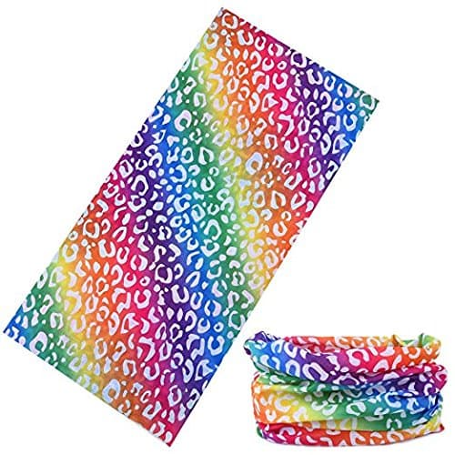 Rainbow Cheetah Pride Face Mask for Festivals Raves Snowboarding Burning Man Yoga Biking LGBTQ