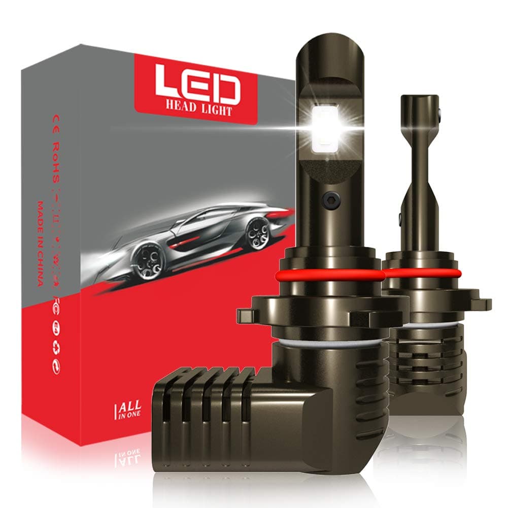 ROADSUN P10 Headlight LED 9005 HB3 LED Headlight Bulbs Conversion Kit, 60W 6000K 10000LM All-in-One Plug&Play LED Headlamps 1Pair, Ultra White Bright LED Bulbs