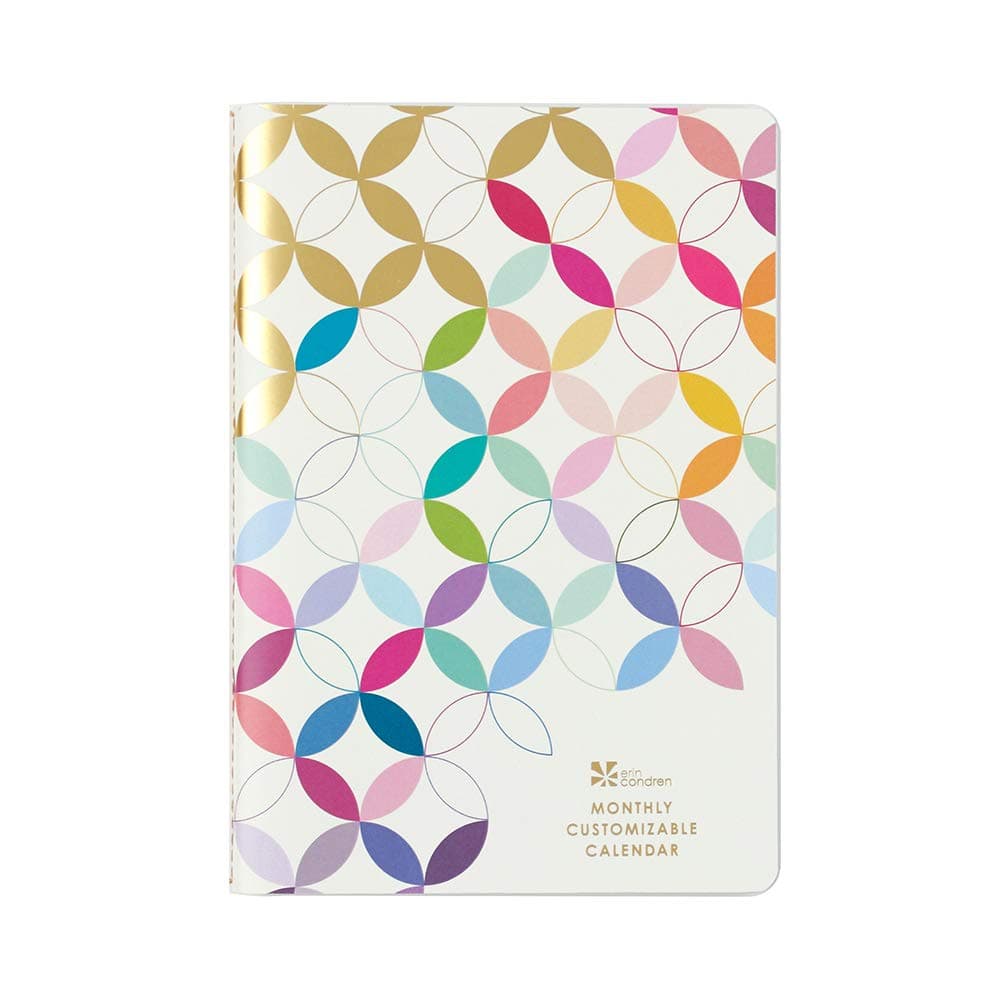 Erin Condren Undated 12 Months Customizable Agenda Petite Planner - Perfect for Tracking Monthly To-Dos or Monthly Project Goals. 140 Stickers Included