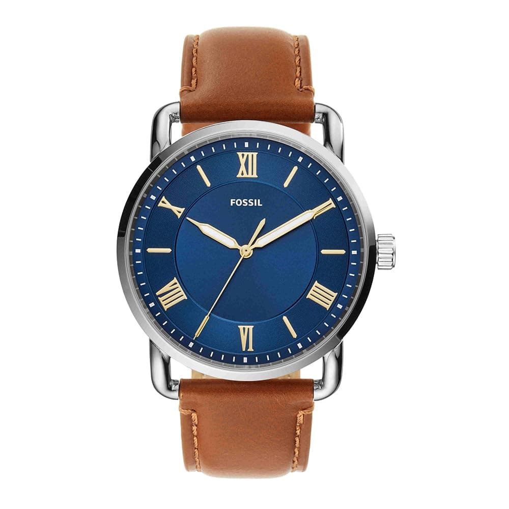 Mens Copeland 42mm Leather Watch Fs5661, Silver