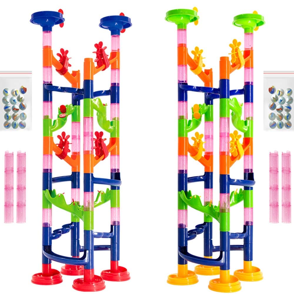 WEofferwhatYOUwantMarble Run Coaster Toy Challenge - Construction Set for Children. Twin Track Tower for Family and Friends. 122 Assembled Pieces