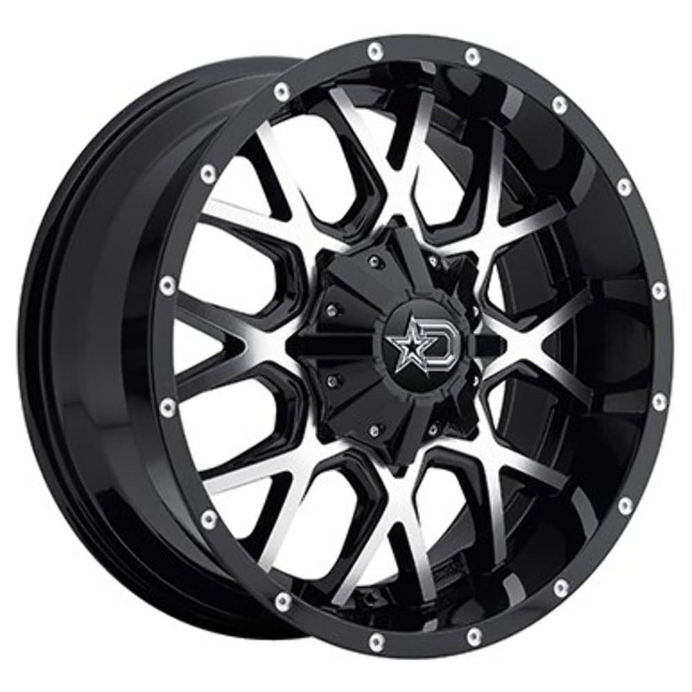 Dropstars 20x10 Machined Black 645MB Rim 6x135 6x139.71 -19 Offset