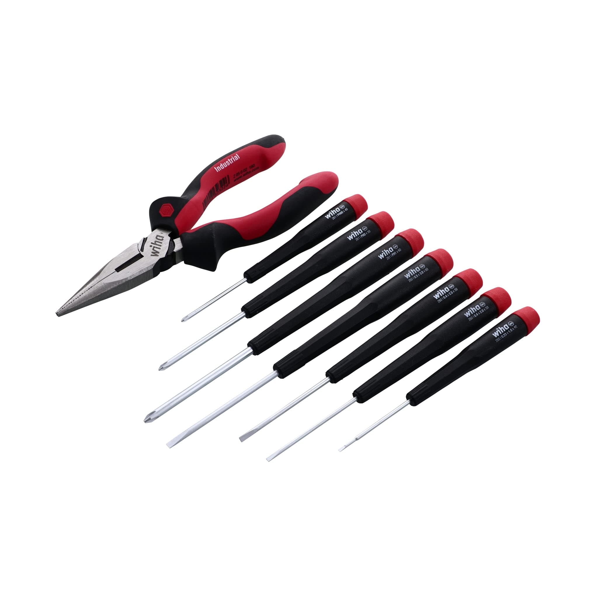 8 Piece Precision Slotted and Phillips Screwdrivers and Pliers Set