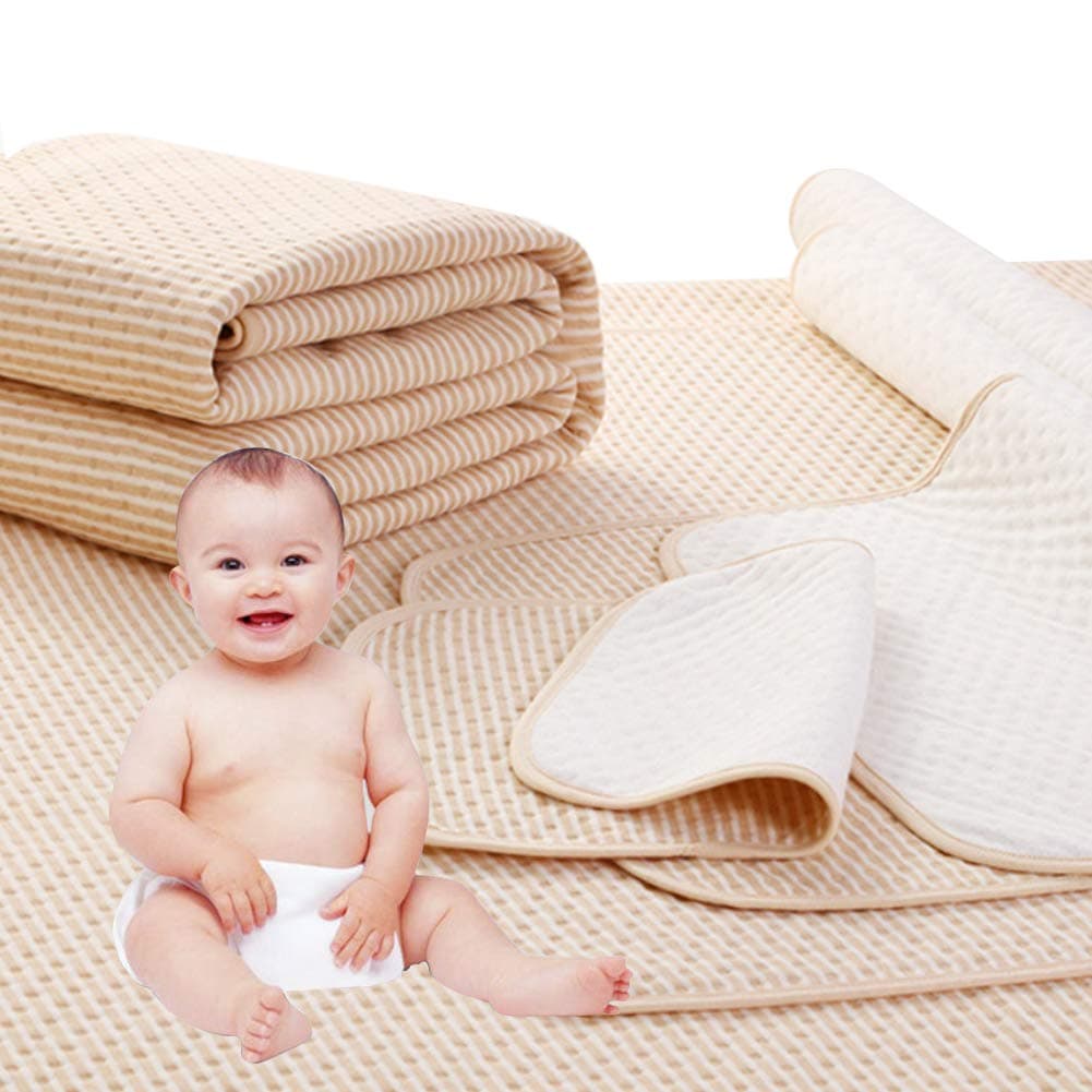 LvLoFit 4 Layers Water Absorbent Dry Night Bed Sheet Mat Breathable Cotton Bamboo Fiber Changing Pad Incontinence Mattress for Baby Kids Adult (27x19in)