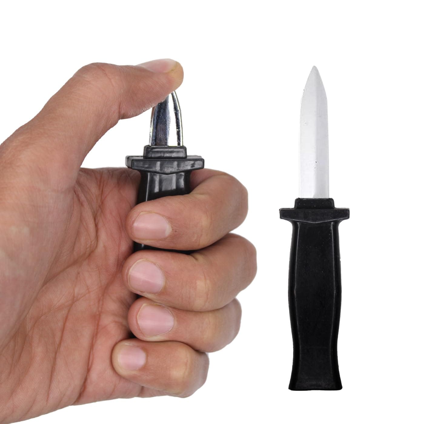 KYNA Set of 2 Retractable Tricky Knife Toy Retractable Dagger Prank Item Halloween Fake Blade Toys for Kids and Adults Random Colour