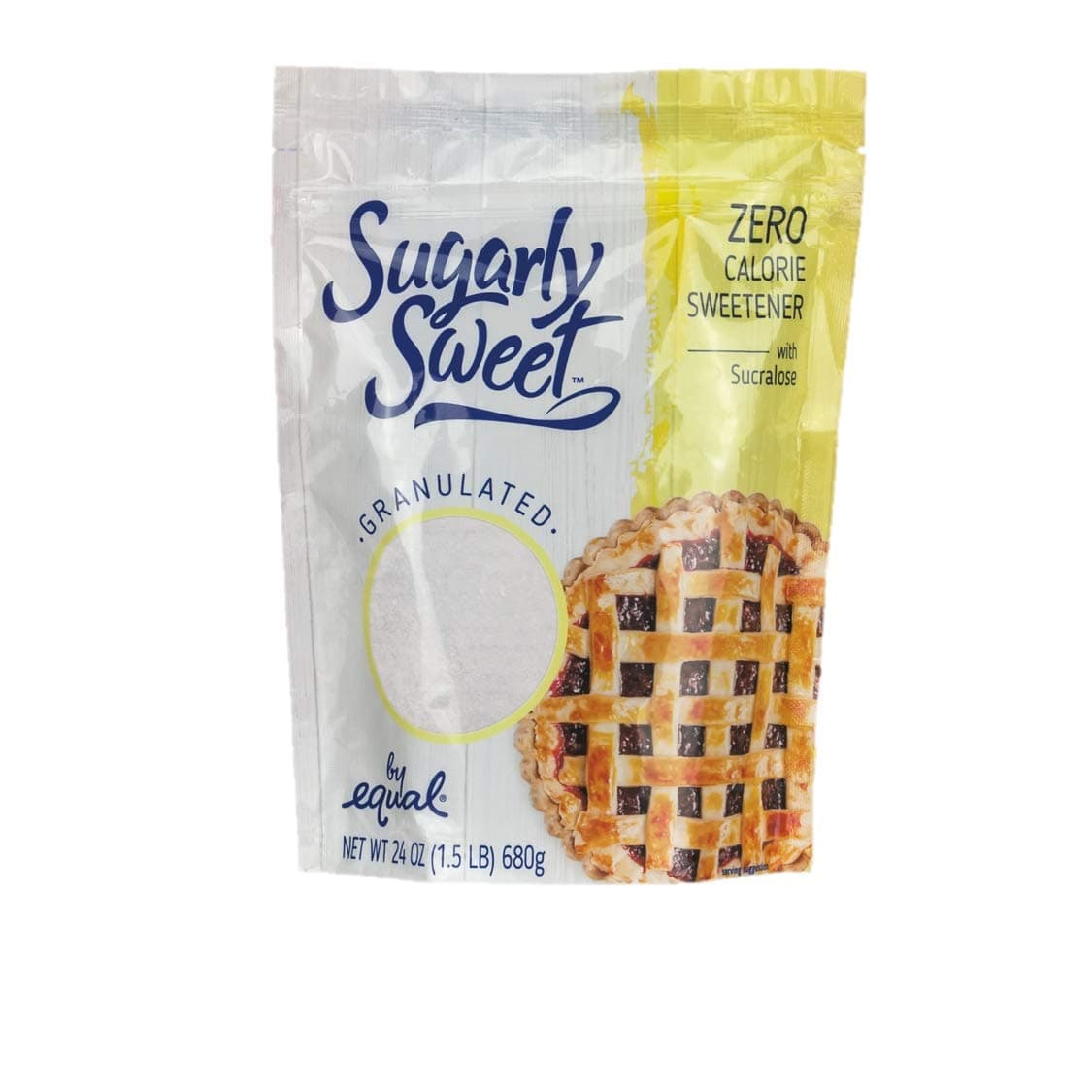 SUGARLY SWEET Zero Calorie Granulated Sweetener with Sucralose, Baking Blend, Sugar Substitute, Sugar Alternative, 1.5 Pound Bag (24 Ounces)