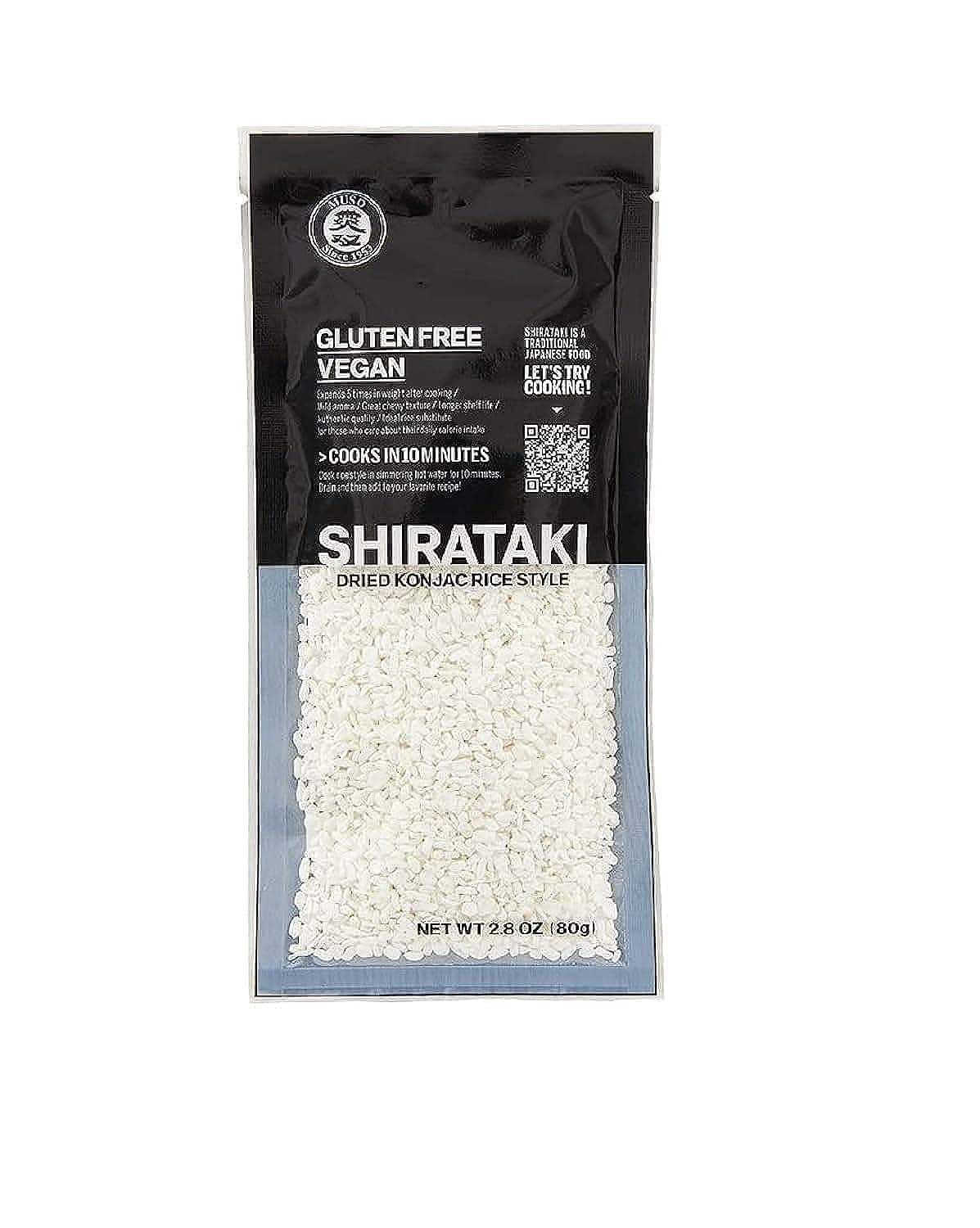 Dried Shirataki Konjac Rice Style, Gluten Free, Vegan, 80g