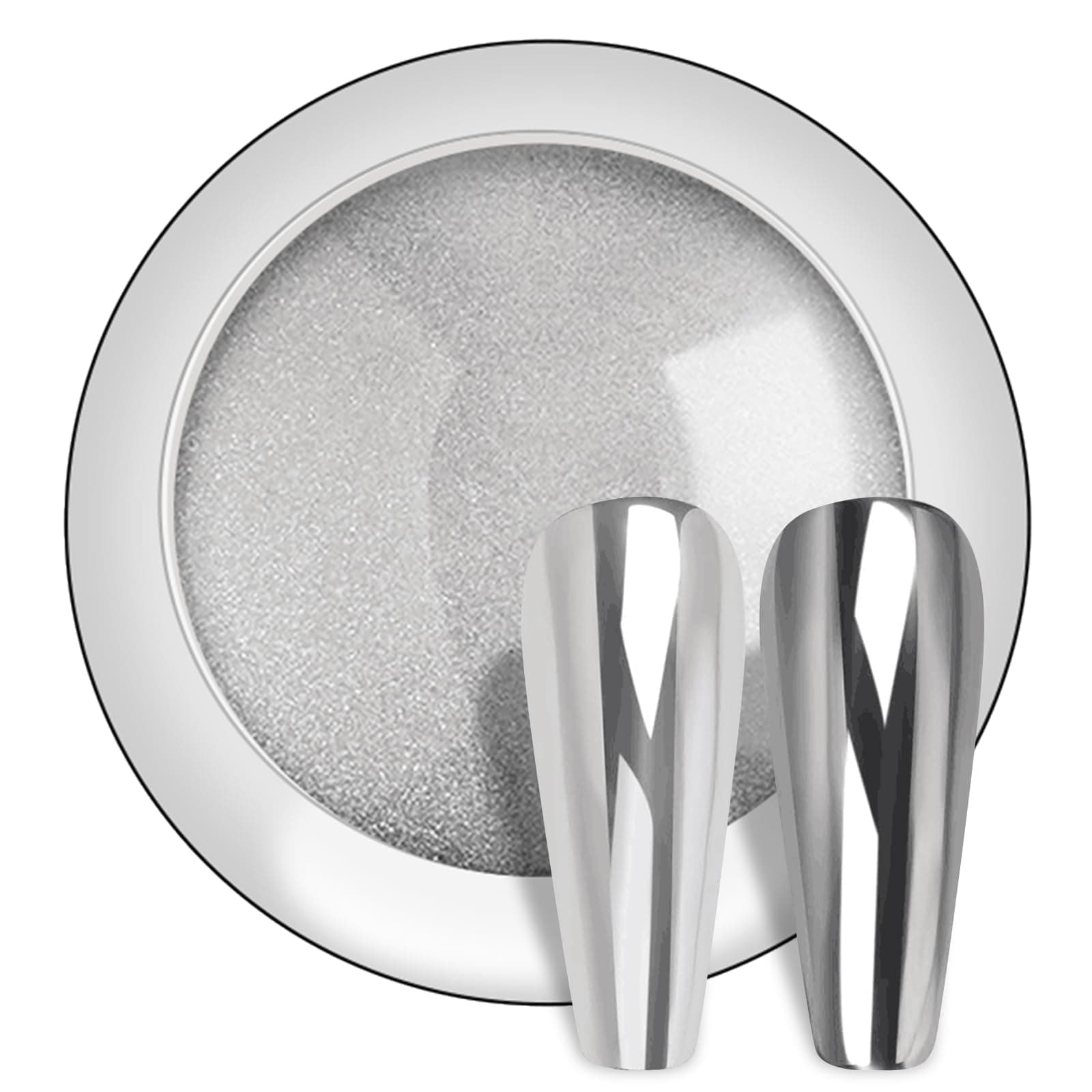 Chrome Nail Powder - Silver Effect Mirror Nail Powders Pure Metallic Chrome Nail Glitter Manicure Pigments for Nail Art DIY Salon