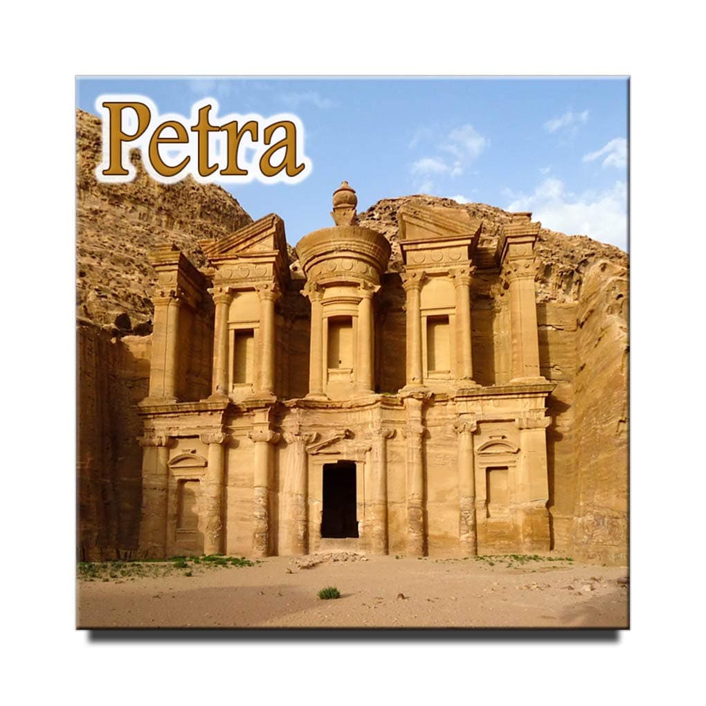 Petra Square Fridge Magnet Jordan Travel Souvenir