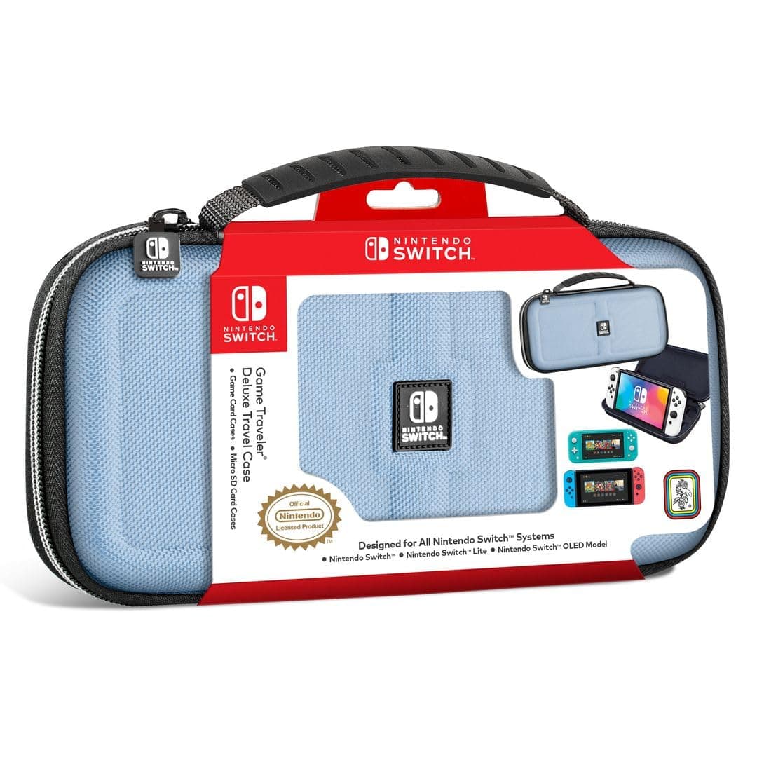Game Traveler Nintendo Switch Light Blue Deluxe Travel Case
