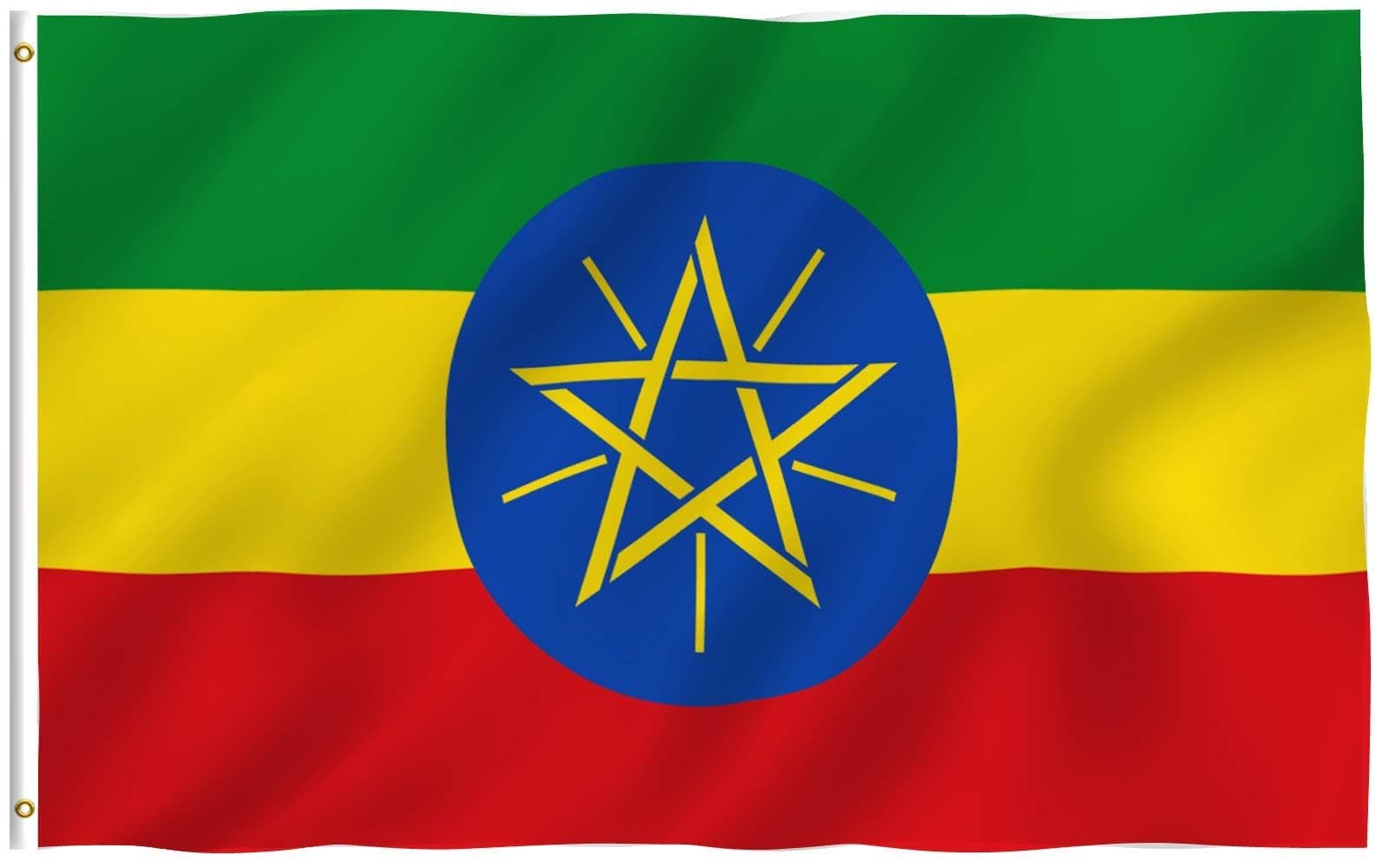 ANLEY Fly Breeze 3x5 Foot Ethiopia Flag - Vivid Color and UV Fade Resistant - Canvas Header and Double Stitched - Ethiopian National Flags Polyester with Brass Grommets 3 X 5 Ft