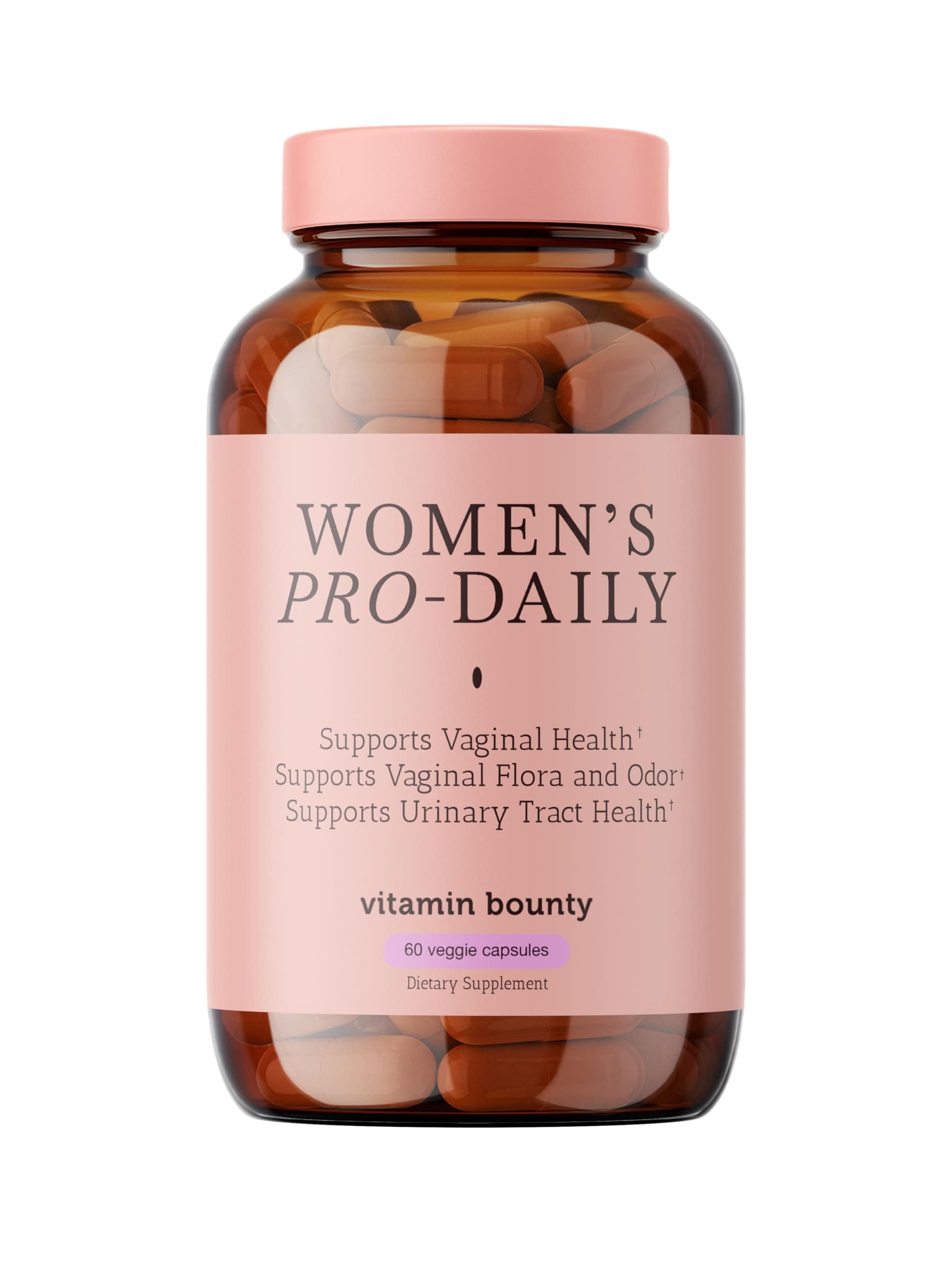 Vitamin Bounty Women's Pro-Daily Vaginal Probiotics - 10 Billion CFU, 5 Strains with Cranberry for Female Vaginal Health - Probiotics for Women pH Balance - Digestive & Urinary Support - 60 Capsules