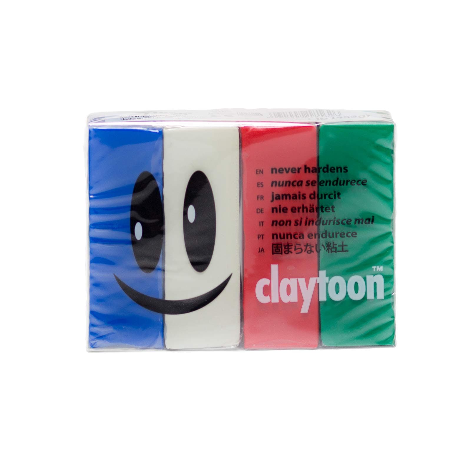Van Aken International – Claytoon – Non-Hardening Modeling Clay – VA18162 – Holiday – Blue, White, red, Green – 1 Pound Set (4-1/4 Pound Bars) – claymation, Gluten-Free, Non-Toxic