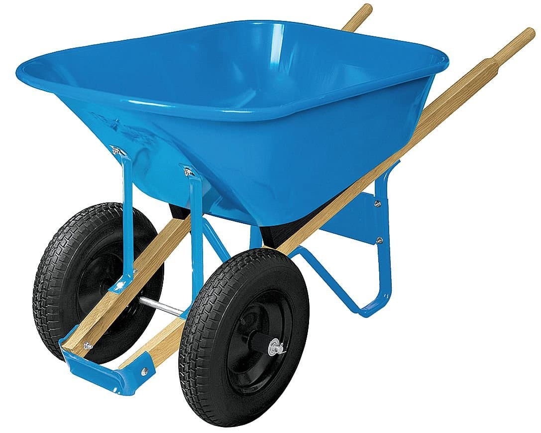 Wheelbarrow, Steel, 6 cu. ft., 2 Pneumatic