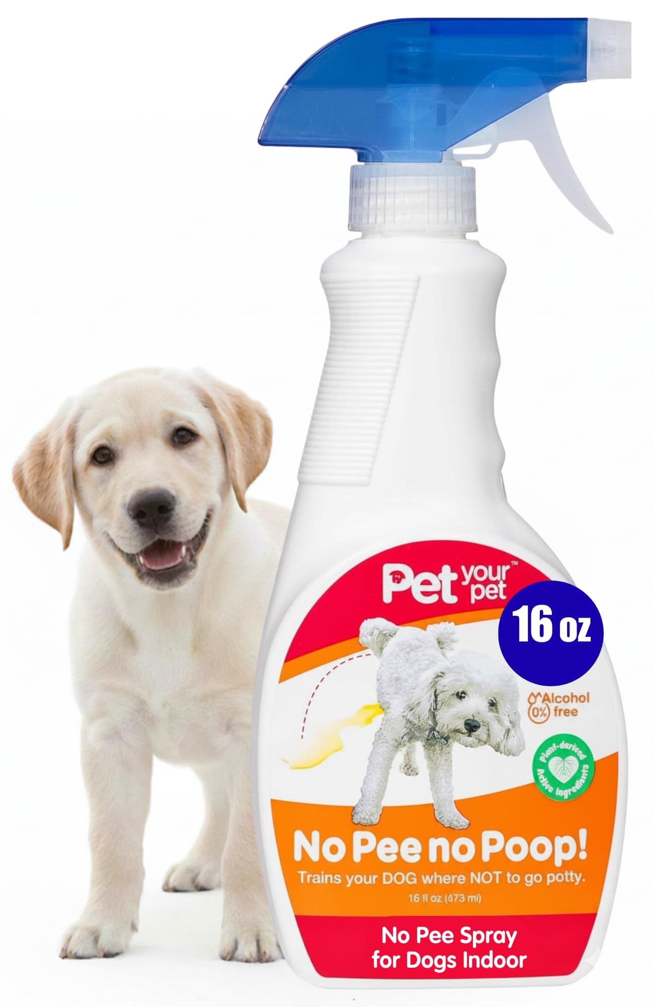 No Pee No Poop Dog Potty Training Spray, 16 Fl Oz – Non-Toxic Dog Spray to Prevent Peeing and Pooping – Natural No Marking Scent Spray - Stops Dogs Peeing Indoors/Outdoors