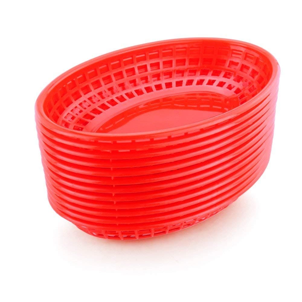 New Star Foodservice Fast Food Baskets 9.25 by 6-Inch Red Set of 12