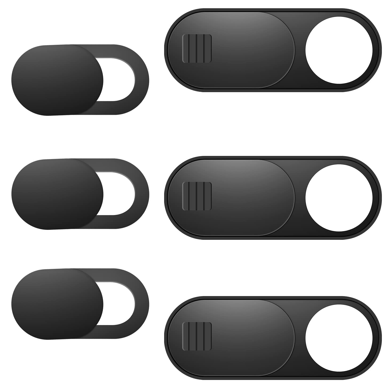 ZUCUCUC Laptop Camera Cover Slide, 6 Pack Ultra Thin Webcam Cover Slide for Laptop, Desktop, PC, Tablet, Smartphone, Protect Your Privacy and Security (Black, 720p)