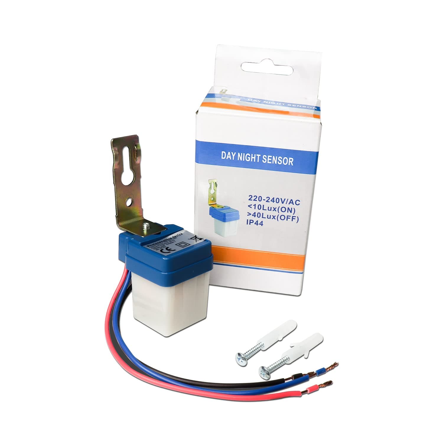 Electronic Spices AC DC 220V 10A Auto On Off Day/Night Photocell Sensor Photocell Light Switch Photoswitch Light Sensor Switch (220V)