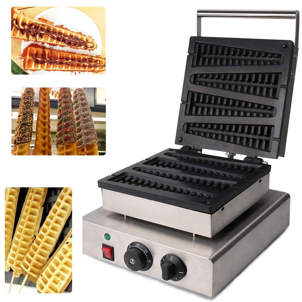 WooBrit Waffle Makers Iron Machine Donut Maker Commercial Automatic Non-Stick Stainless Steel Pine Cake