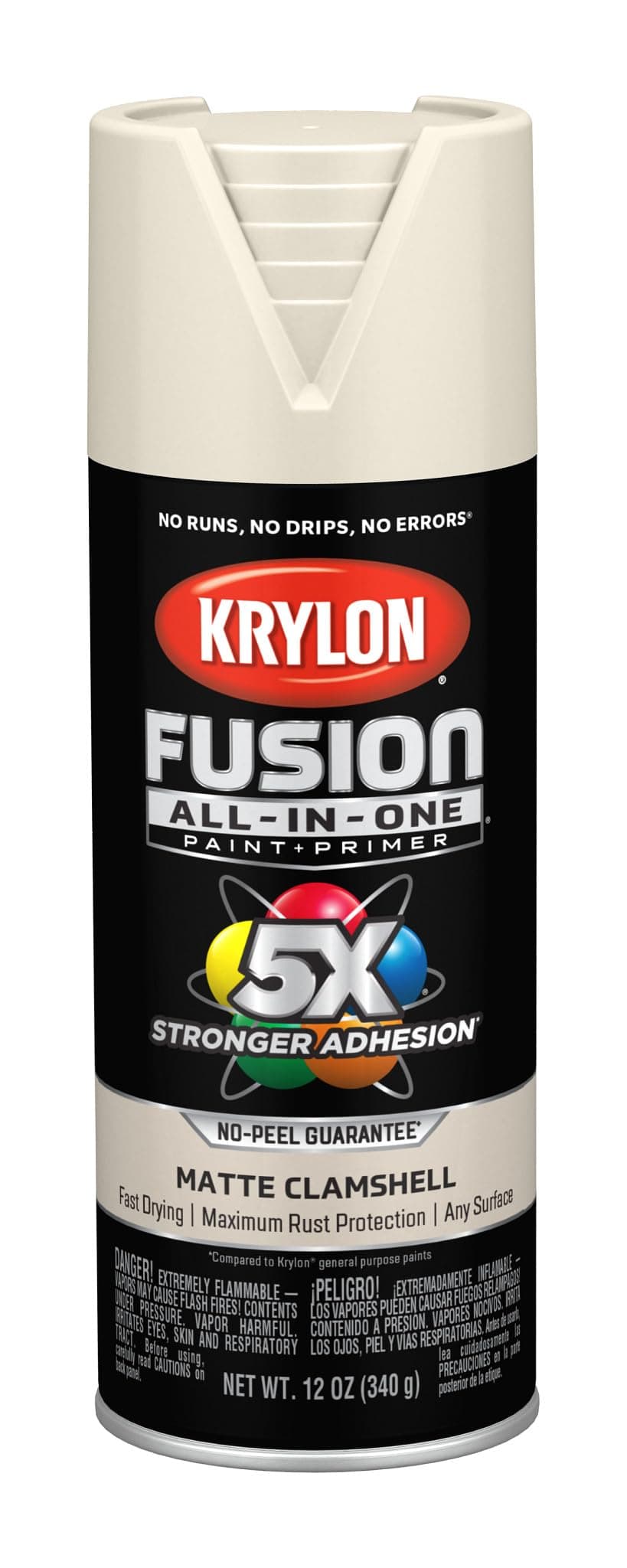 K02799007 Fusion All-In-One Spray Paint for Indoor/Outdoor Use, Matte Clamshell Off-White