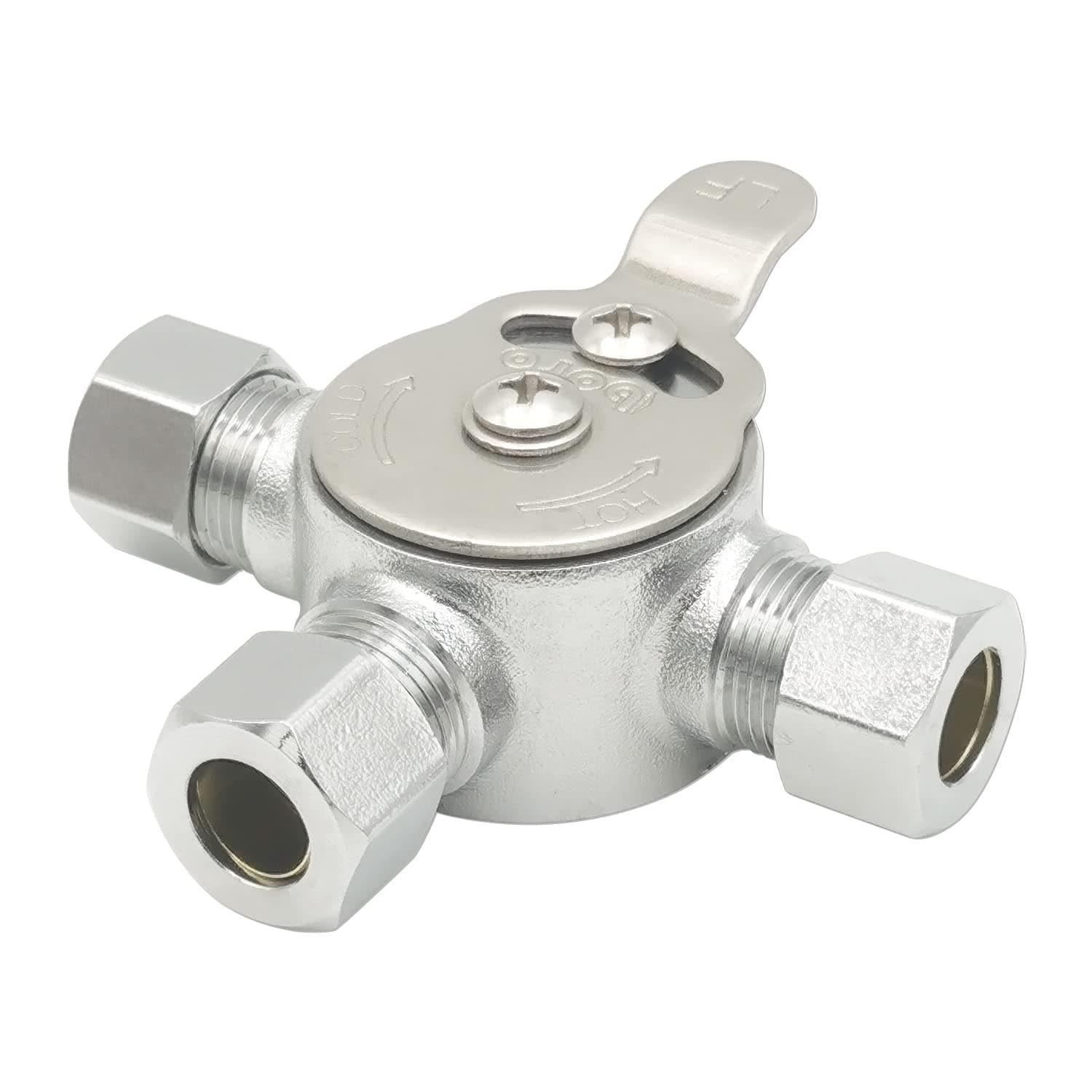 - HYDRO MASTER Mechanical Water Mixing Valve, 3/8" Compression Fittings on inlets and Outlet