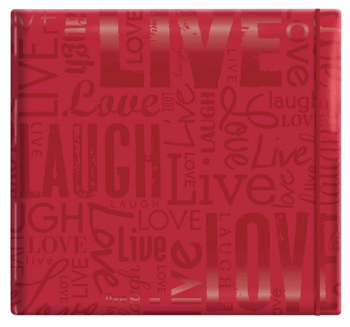 MCS Expressions Collection Live Laugh Love Expandable 10-Page Scrapbook Album with 12 x 12 Inch Pages, 13.5 x 12.5 Inch, Red