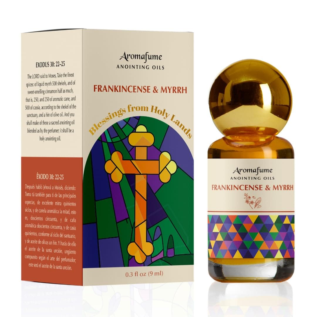 Frankincense & Myrrh Anointing Oil 10Ml | Holy Land Blessings Blessed Jerusalem Olive With Biblical Spices Natural Ingredients For Prayer