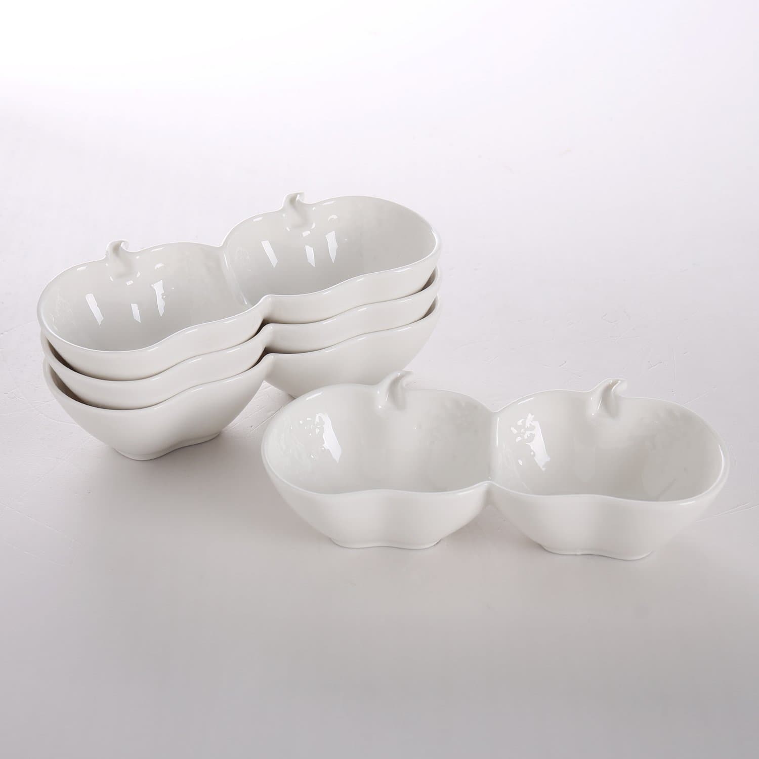 "7.6-inch/Set of 4" Porcelain/Ceramic Utility Sauce Dipping Dishes/Small Sauce Bowl/Side Dish Plate/Canape Plate/Dipping Bowls/Candy Dish/Serving dishes