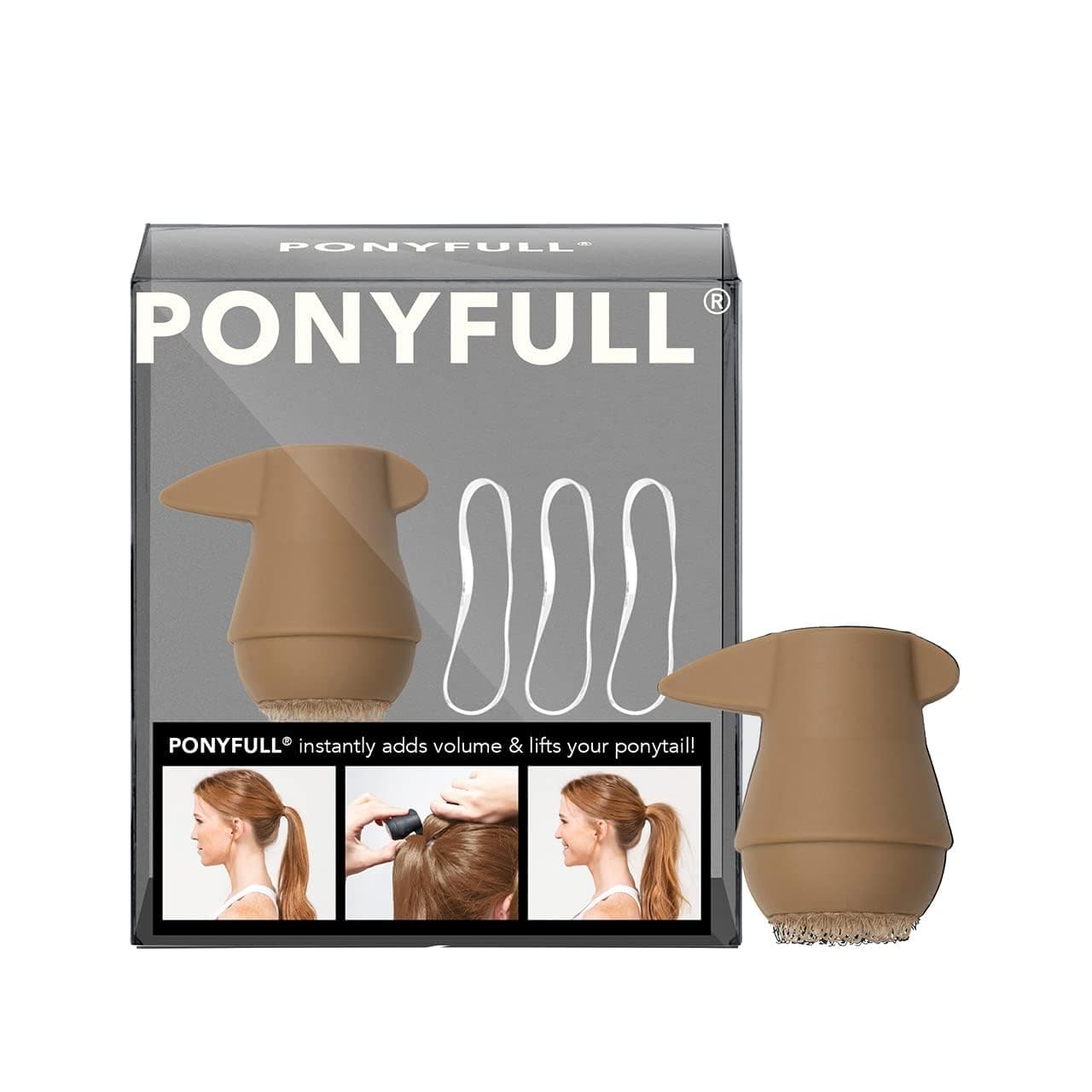 Kitsch PONYFULL Hair Volumizer Tool - Adds Lift and Style To Your Ponytail | Hair Bun Maker for Women | Includes 3 No Snag Elastic Ties- Ideal for Daily Use or Any Occasion - (Blonde)