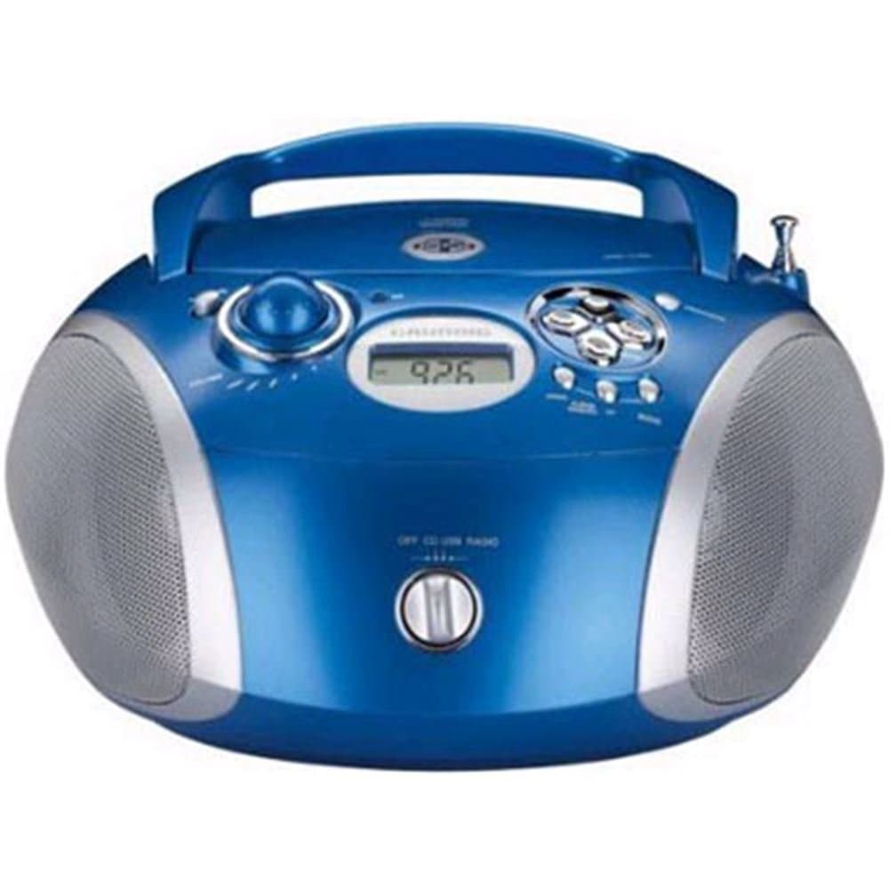 Grundig RCD 1445 Radio (USB 2.0) with CD/MP3/WMA Playback Blue/Silver