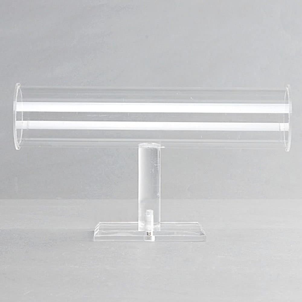 Luxuriant July Clear Acrylic Removable Bangle Bracelet Display Hovering T-Bar Bracelet Necklace Jewelry Display Stand for Home and Shop Organization