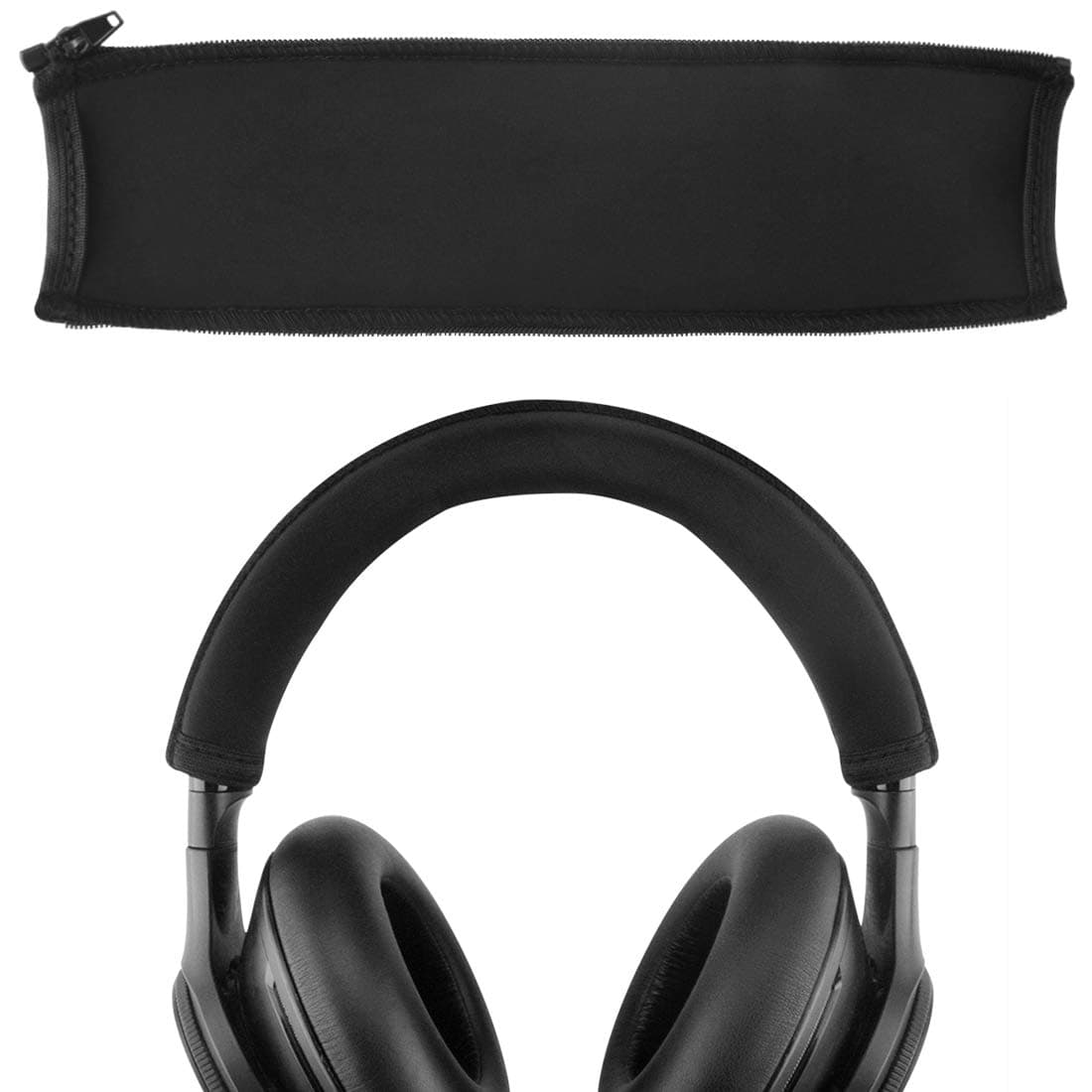 Flex Fabric Headband Cover Compatible with Plantronics BackBeat PRO, PRO+, PRO2 Wireless Noise Canceling Headphones, Sweat Cover, Easy DIY Installation (Black)