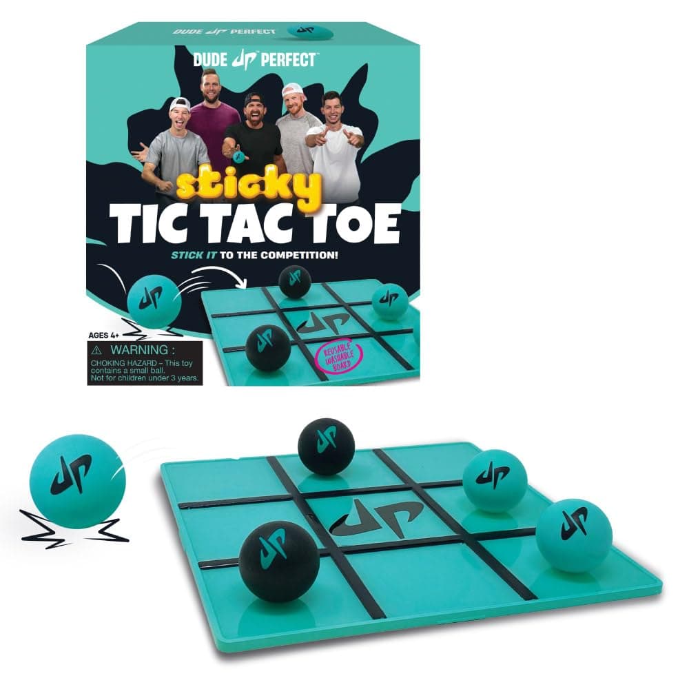 Sticky Tic Tac Toe, Kids Tabletop Activity, for Family Game Night, Perfect for a Gift and Parties, 2 Players, Ages 4+
