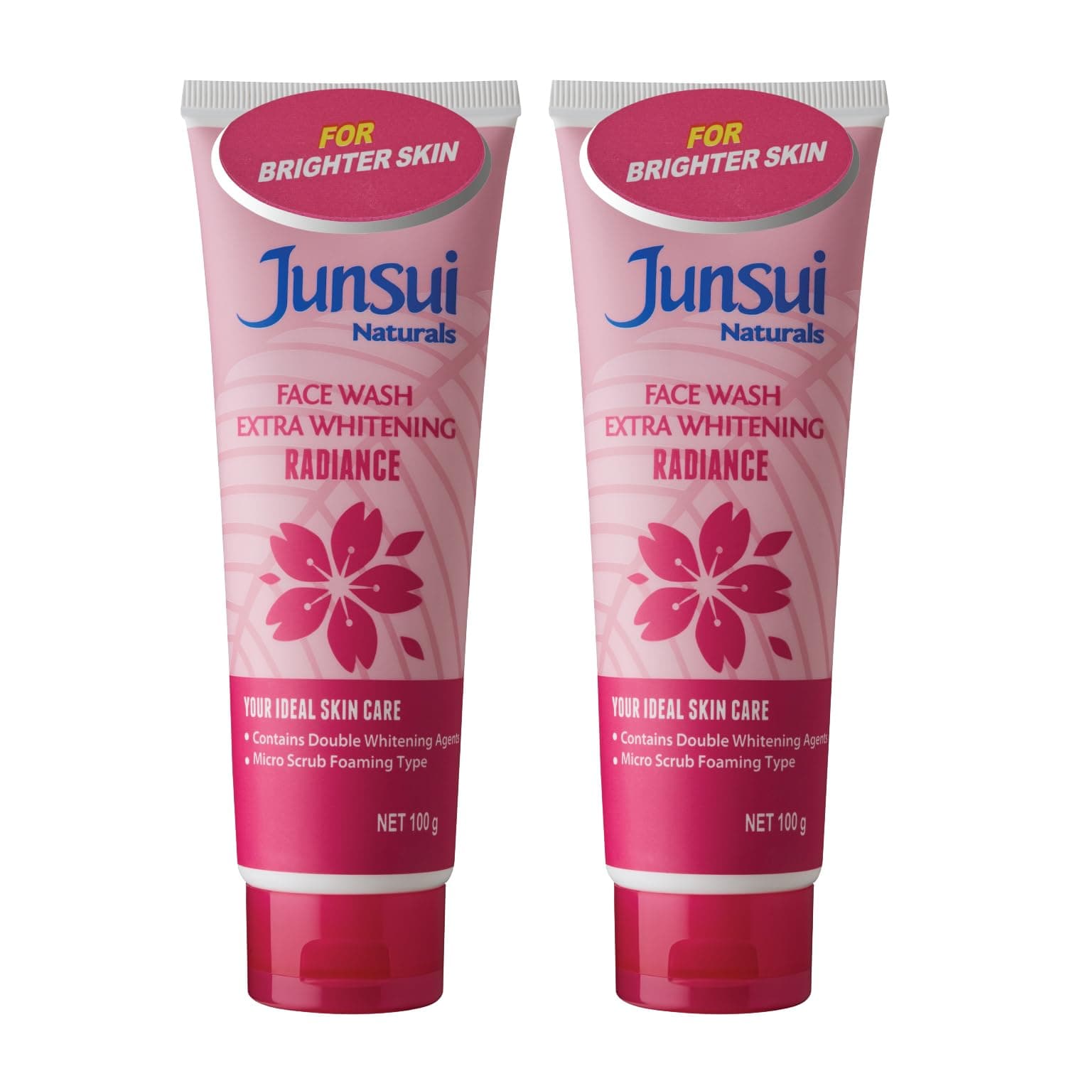 Naturals Radiance Face Wash for Brighter Skin 100g (Pack of 2) | Contains Double Whitening Agents from Sakura and Yam Bean extract