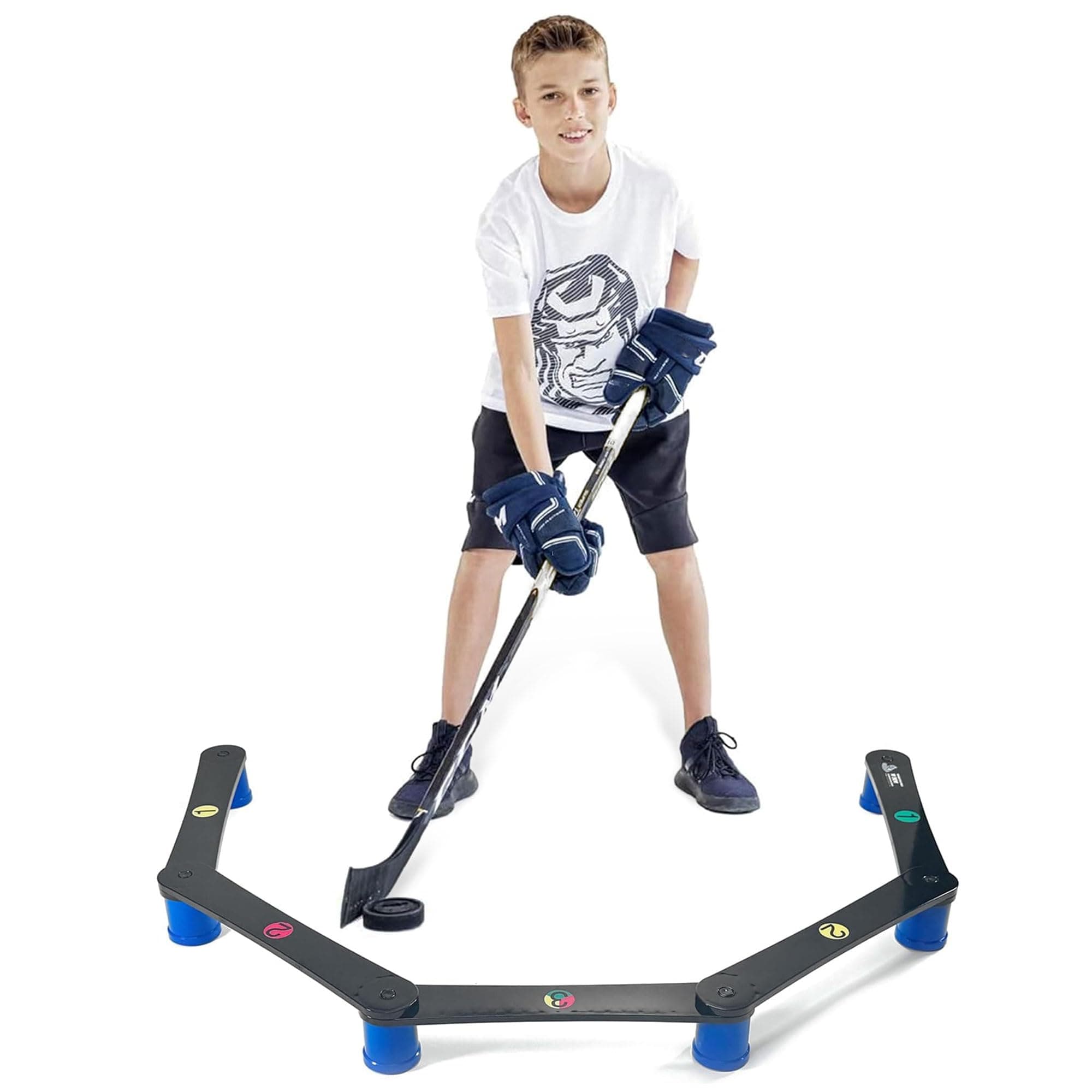 Hockey Revolution Stick Handling Aid, Puck Control, Reaction Time and Coordination Equipment - Durable, Lightweight, Portable and Adjustable with Many Combinations Can Be Used On and Off Ice