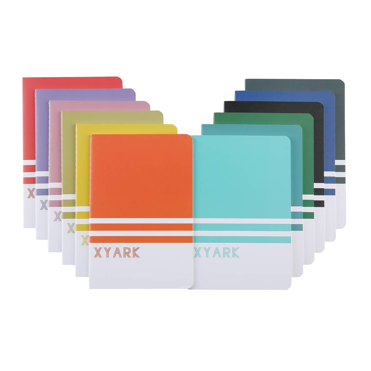 XYark 12 Pack College Ruled Notebook Journals Bulk for Travelers, Student and Office, A5 Colorful Classic Writing Diary Notebooks Planner with Lined Paper, 30 Sheets, 8.3x5.5 inch, Travel Journal Set